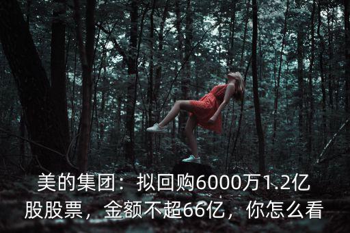 美的集團(tuán)：擬回購(gòu)6000萬(wàn)1.2億股股票，金額不超66億，你怎么看