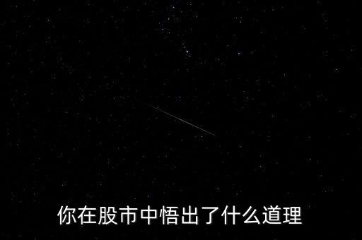 怎么玩轉股市,你在股市中悟出了什么道理