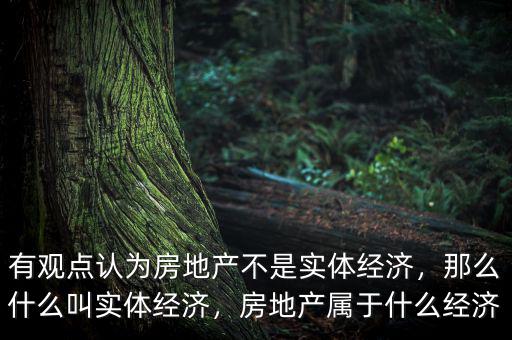 有觀點認為房地產(chǎn)不是實體經(jīng)濟，那么什么叫實體經(jīng)濟，房地產(chǎn)屬于什么經(jīng)濟