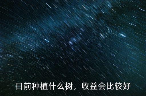 目前種植什么樹，收益會(huì)比較好