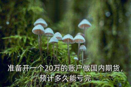 準備開一個20萬的賬戶做國內(nèi)期貨，預計多久能虧完