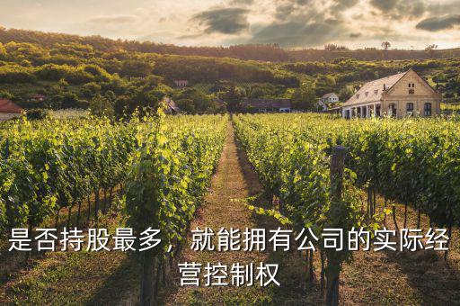 是否持股最多，就能擁有公司的實際經營控制權