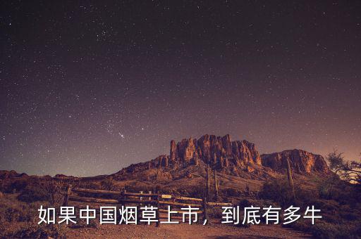 如果中國煙草上市，到底有多牛