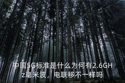 中國(guó)5G標(biāo)準(zhǔn)是什么為何有2.6GHz毫米波，電聯(lián)移不一樣嗎