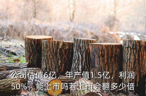 公司估值6億，年產(chǎn)值1.5億，利潤(rùn)50%，能上市嗎若上市會(huì)翻多少倍