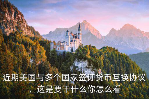 近期美國與多個國家簽訂貨幣互換協(xié)議，這是要干什么你怎么看