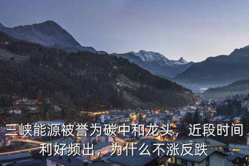 三峽能源被譽為碳中和龍頭，近段時間利好頻出，為什么不漲反跌