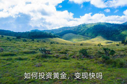 如何投資黃金，變現快嗎