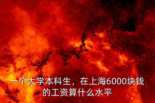 一個(gè)大學(xué)本科生，在上海6000塊錢的工資算什么水平