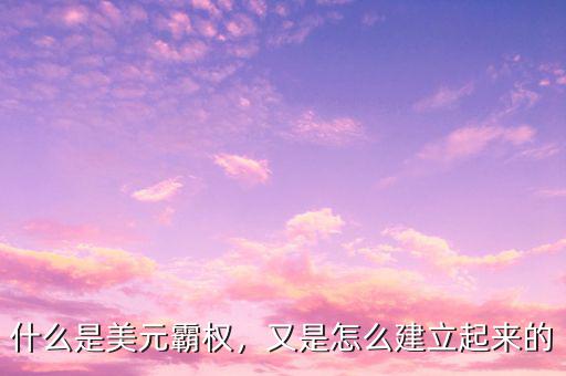 什么是美元霸權(quán)，又是怎么建立起來的