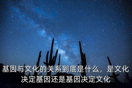基因與文化的關(guān)系到底是什么，是文化決定基因還是基因決定文化
