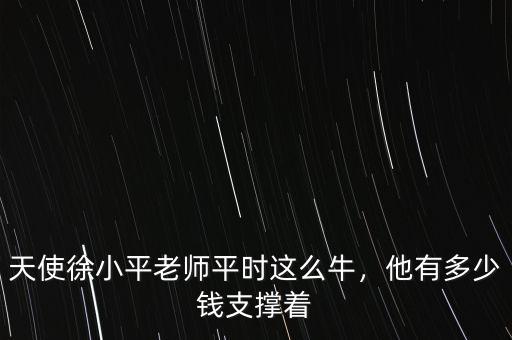 天使徐小平老師平時(shí)這么牛，他有多少錢(qián)支撐著