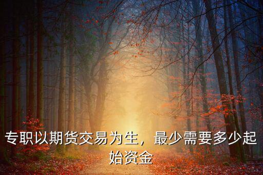 專職以期貨交易為生，最少需要多少起始資金