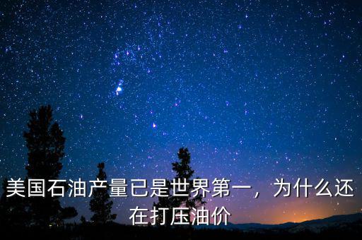 美國石油產(chǎn)量已是世界第一，為什么還在打壓油價