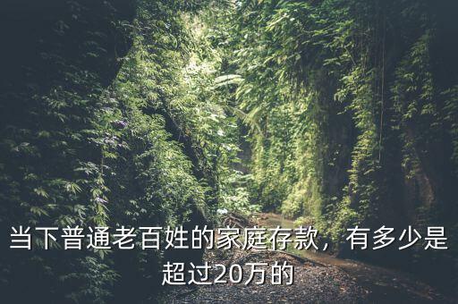 當(dāng)下普通老百姓的家庭存款，有多少是超過20萬的