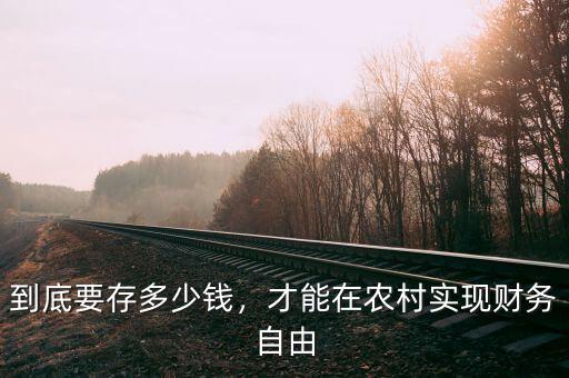 到底要存多少錢，才能在農(nóng)村實(shí)現(xiàn)財(cái)務(wù)自由