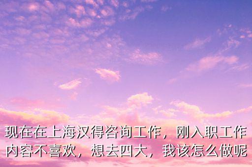現(xiàn)在在上海漢得咨詢工作，剛入職工作內容不喜歡，想去四大，我該怎么做呢
