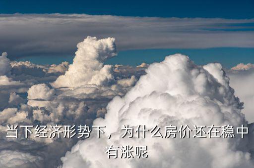 當下經(jīng)濟形勢下，為什么房價還在穩(wěn)中有漲呢