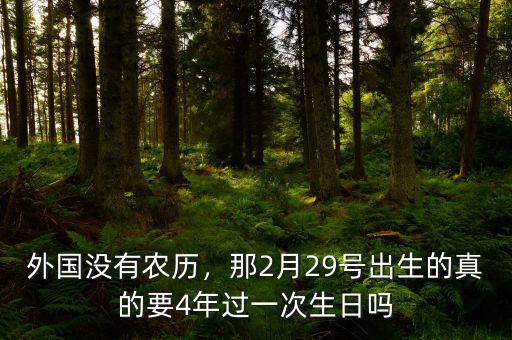外國沒有農(nóng)歷，那2月29號出生的真的要4年過一次生日嗎