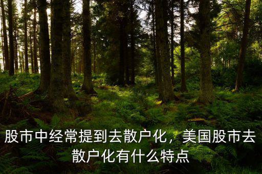 股市中經(jīng)常提到去散戶化，美國股市去散戶化有什么特點