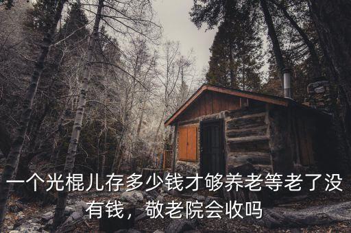 一個光棍兒存多少錢才夠養(yǎng)老等老了沒有錢，敬老院會收嗎