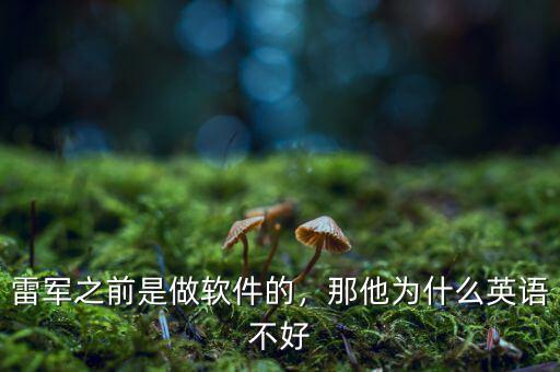 雷軍之前是做軟件的，那他為什么英語(yǔ)不好