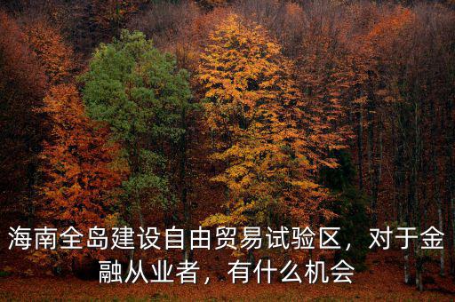 海南全島建設(shè)自由貿(mào)易試驗(yàn)區(qū)，對于金融從業(yè)者，有什么機(jī)會(huì)