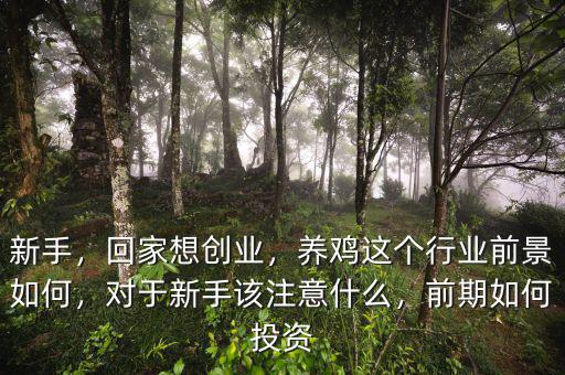 新手，回家想創(chuàng)業(yè)，養(yǎng)雞這個行業(yè)前景如何，對于新手該注意什么，前期如何投資