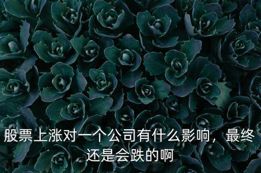 股票上漲對一個公司有什么影響，最終還是會跌的啊