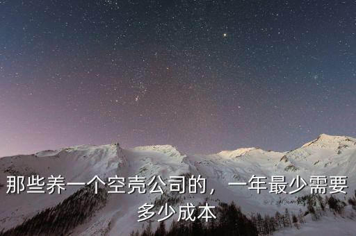 那些養(yǎng)一個空殼公司的，一年最少需要多少成本