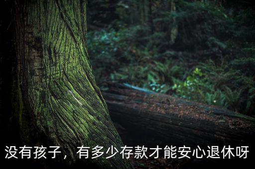 沒有孩子，有多少存款才能安心退休呀