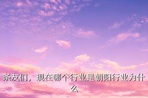 現(xiàn)在朝陽行業(yè)是什么,現(xiàn)在在我國還處于朝陽行業(yè)