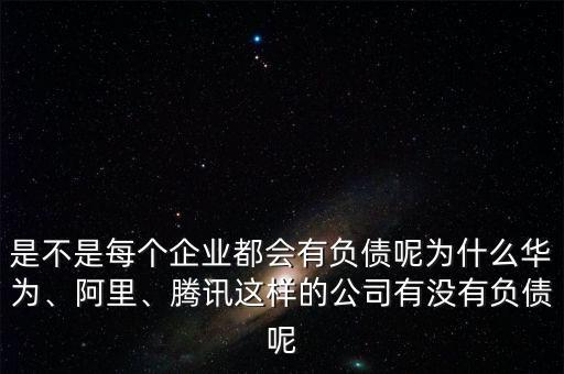 是不是每個企業(yè)都會有負債呢為什么華為、阿里、騰訊這樣的公司有沒有負債呢