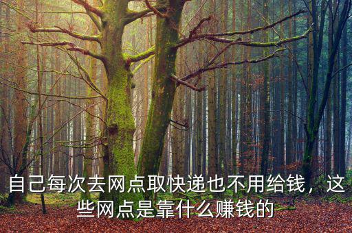 自己每次去網(wǎng)點(diǎn)取快遞也不用給錢(qián)，這些網(wǎng)點(diǎn)是靠什么賺錢(qián)的