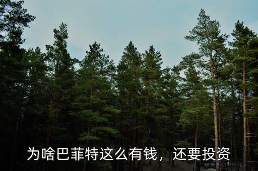 為啥巴菲特這么有錢，還要投資