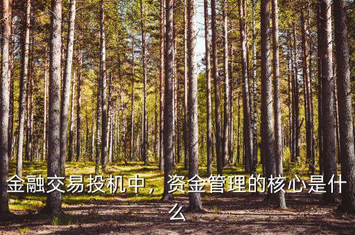 金融交易投機(jī)中，資金管理的核心是什么