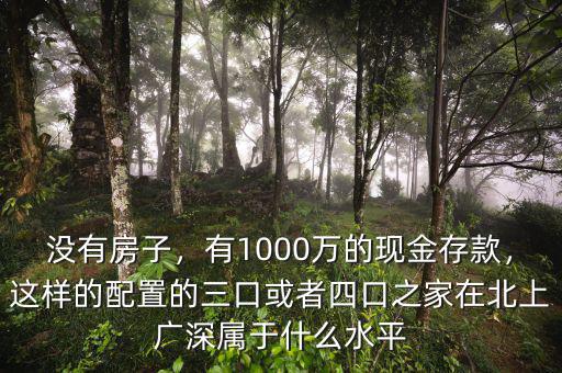 沒有房子，有1000萬的現(xiàn)金存款，這樣的配置的三口或者四口之家在北上廣深屬于什么水平