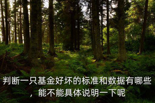 判斷一只基金好壞的標(biāo)準(zhǔn)和數(shù)據(jù)有哪些，能不能具體說(shuō)明一下呢