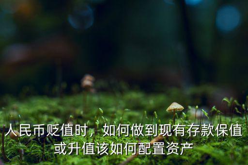 人民幣貶值時(shí)，如何做到現(xiàn)有存款保值或升值該如何配置資產(chǎn)