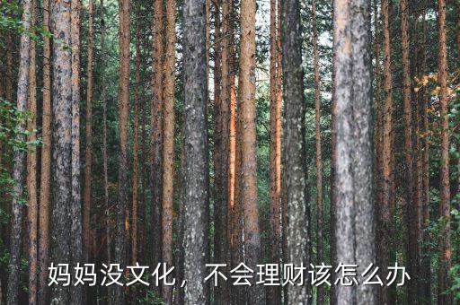 媽媽沒文化，不會理財該怎么辦