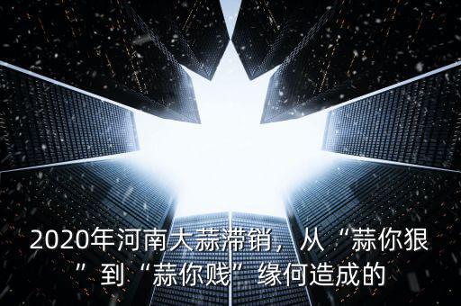 2020年河南大蒜滯銷，從“蒜你狠”到“蒜你賤”緣何造成的