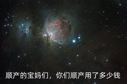 順產的寶媽們，你們順產用了多少錢