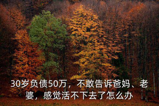 30歲負(fù)債50萬，不敢告訴爸媽、老婆，感覺活不下去了怎么辦