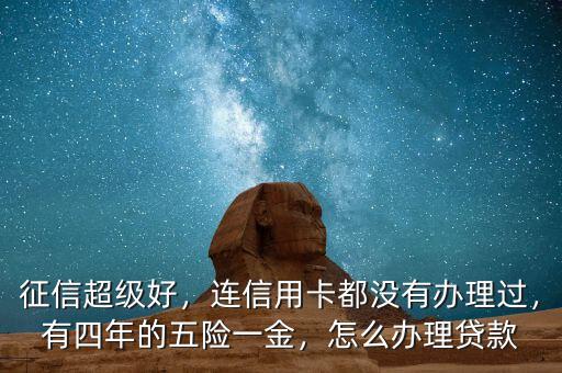 征信超級(jí)好，連信用卡都沒有辦理過，有四年的五險(xiǎn)一金，怎么辦理貸款