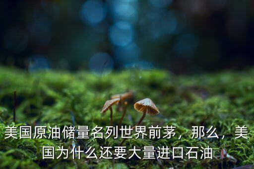 美國(guó)原油儲(chǔ)量名列世界前茅，那么，美國(guó)為什么還要大量進(jìn)口石油