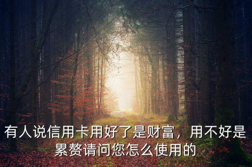 有人說信用卡用好了是財富，用不好是累贅請問您怎么使用的