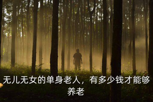 無兒無女的單身老人，有多少錢才能夠養(yǎng)老