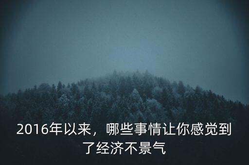 2016年以來(lái)，哪些事情讓你感覺(jué)到了經(jīng)濟(jì)不景氣