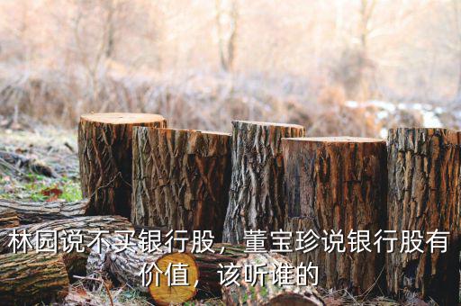 林園說不買銀行股，董寶珍說銀行股有價(jià)值，該聽誰的
