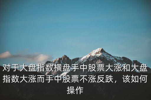 對于大盤指數橫盤手中股票大漲和大盤指數大漲而手中股票不漲反跌，該如何操作